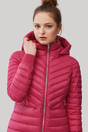 Chalee Light-Down Jacket in Rose and Hibiscus