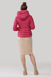 Chalee Light-Down Jacket in Rose and Hibiscus