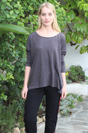 Linen Crew Neck Wide Body Long-sleeved T-shirt in 4 Colors