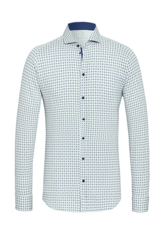 Long-Sleeved Sport Shirt With Blue Print