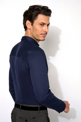Long-Sleeved Jersey Knit Sport Shirt in 8 Colours