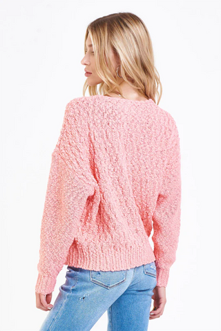 Lexi V-Neck Sweater in Coral Reef
