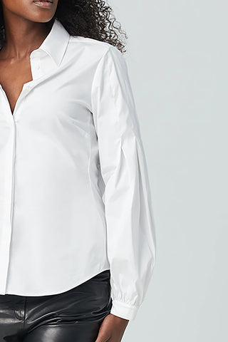 Button Down Shirt With Pleat Detail on Sleeves
