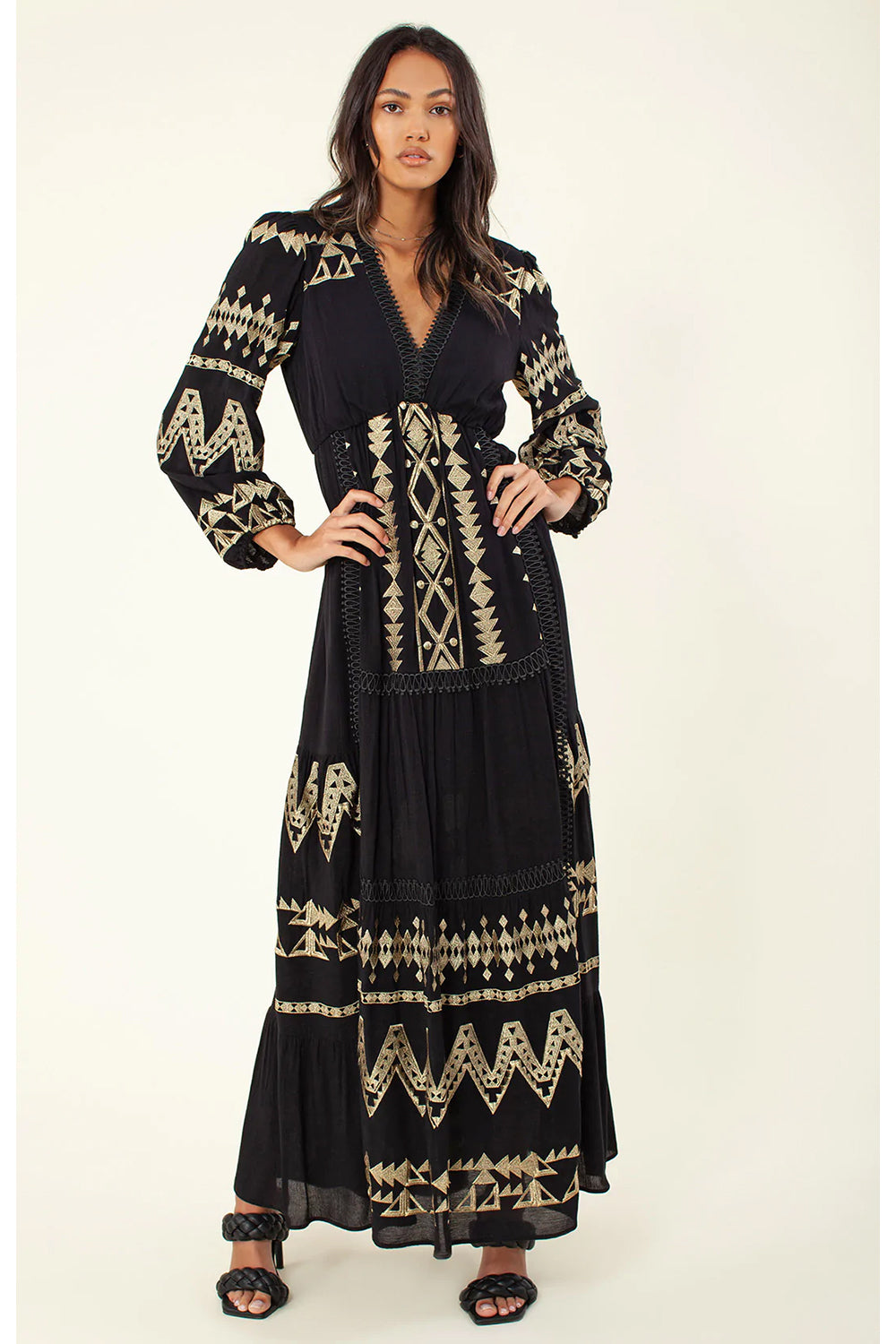 Fallin Embroidered Maxi Dress chrisjameskingston