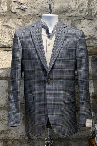 Super-Fine Wool Sport Coat Grey Check