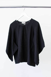 Three-Quarter-Sleeve Kimono Top Black or Navy