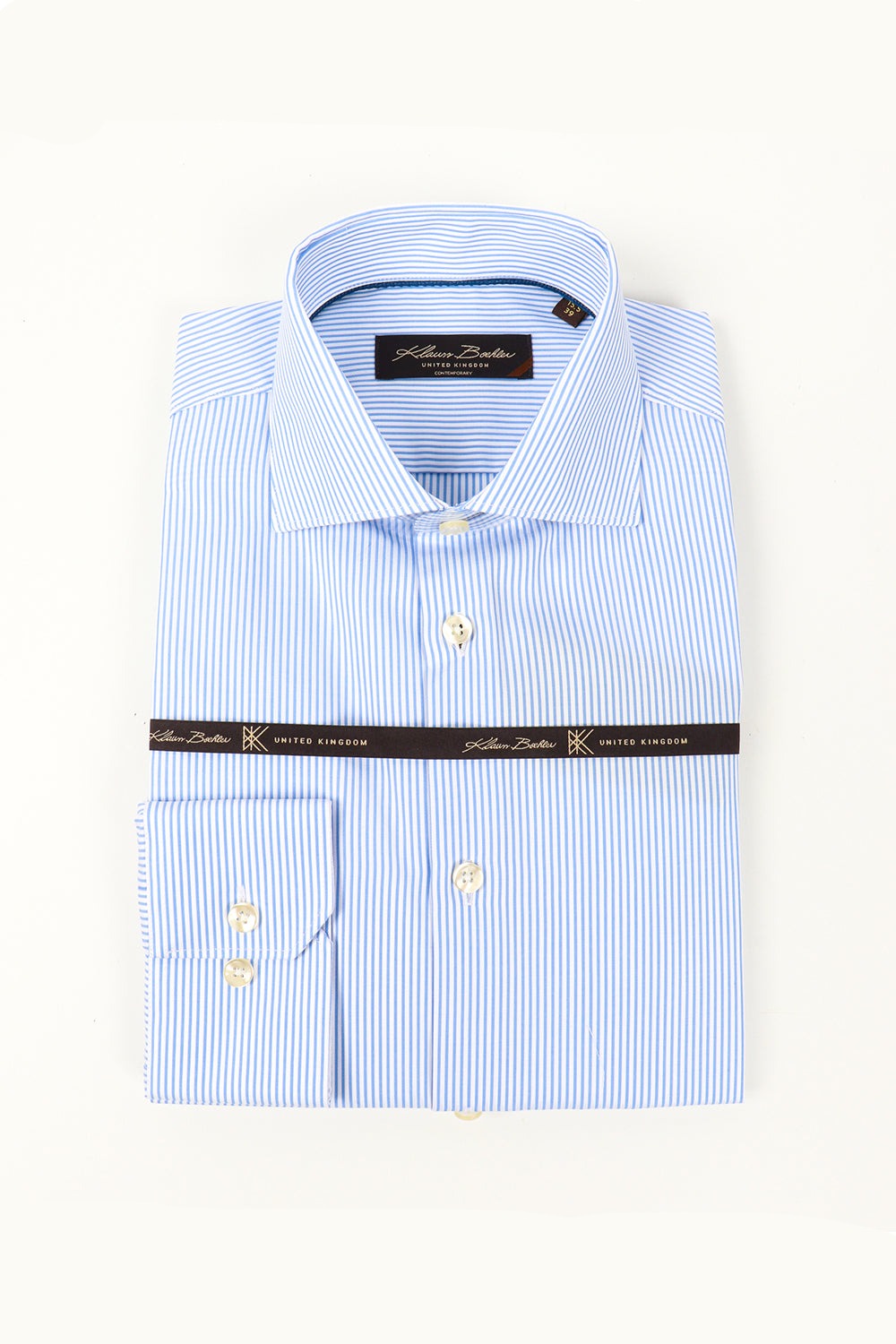 klauss boehler dress shirts Long-Sleeved Banker's Stripe Dress Shirt in 2 Colours