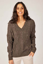 Cable Waved Knitted Sweater