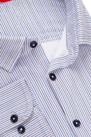 Long-Sleeved, Performance-Knit Shirt Lavender Stripe