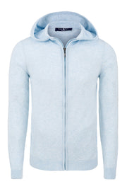 Heathered-Texture Hoodie Light Blue or Navy