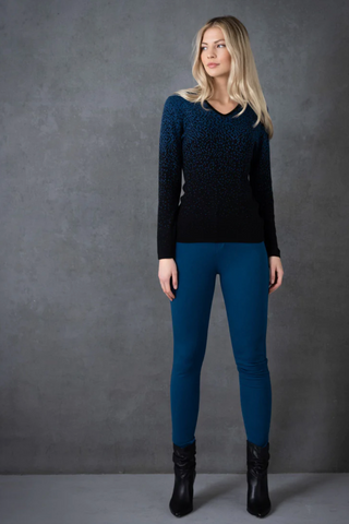 Marble V-Neck Sweater with Gradient Pattern in 3 Colors