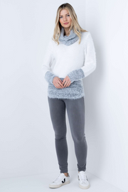Marble Eyelash Cowl Sweater