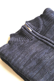 Quarter-Zip, Mock-T Sweater Navy or Burgundy