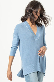 3/4 Sleeve Shawl Collar Tunic Sweater in 2 Colours