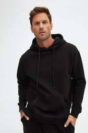 Long Sleeve Knit Solid Fleece Hoodie
