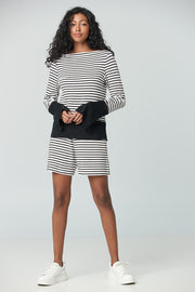 Long Sleeved Jersey Striped Top