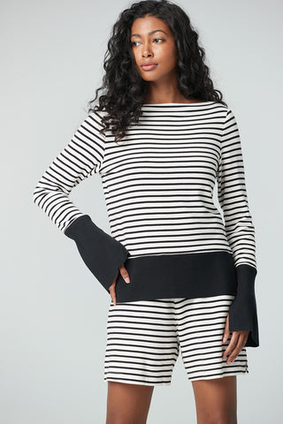 Long Sleeved Jersey Striped Top