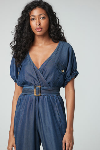 Indigo Cap Sleeve Jumpsuit