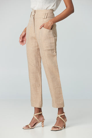 Toile Double Face Pant in Walnut