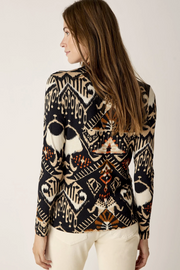 Summun Wool Blend Top in Ikat Print