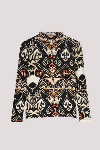 Summun Wool Blend Top in Ikat Print