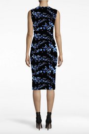 Crew-Neck, Sleeveless Sheath Dress Metal