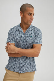 Flower Print Jersey Resort Collar Shirt