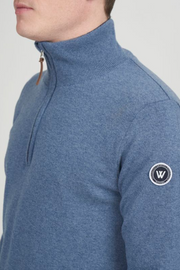 Stellan Windproof T-Neck Sweater in Fade Blue