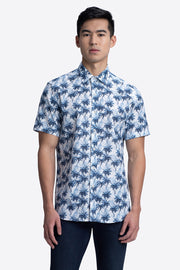 Short Sleeve Woven Shaped Fit Casual Shirt in Riviera