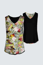 The Kaplan Tank Top Sage-Green Floral Print