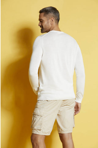 Long-Sleeved, Crew-Neck Cotton Sweater Three Colours