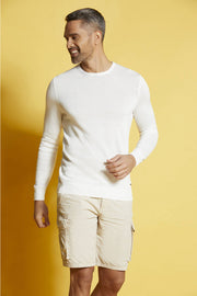 Long-Sleeved, Crew-Neck Cotton Sweater Three Colours