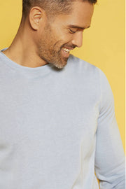 Long-Sleeved, Crew-Neck Cotton Sweater Three Colours