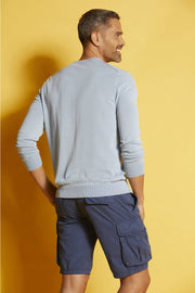 Long-Sleeved, Crew-Neck Cotton Sweater Three Colours