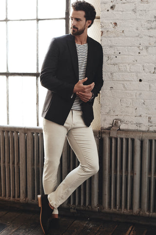 Cool Slim-Legged Pants in Stone Twill