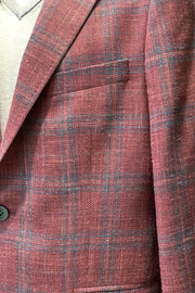 Two-Tone Check Sports Jacket Berry