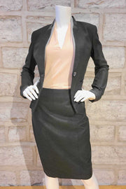 Knee-Length Pencil Skirt Charcoal