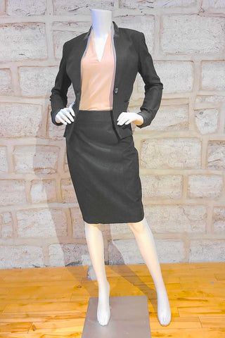 Knee-Length Pencil Skirt Charcoal
