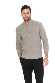 Ace 1/4 Zip Sweater in Taupe