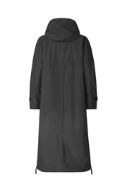 Rain150 Midi-Length Waterproof Coat With Stand Collar in Black
