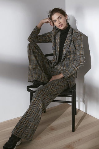 Brushed Glen-Check Dress Pant