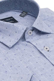 Light Blue Printed Short Sleeved Shirt