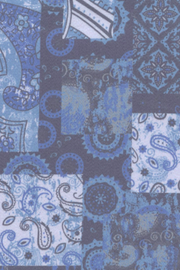 Blue Printed Short Sleeved Shirt