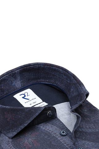 Dark Blue Paisley Print Shirt