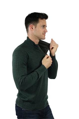 The Palmer Quarter-Zip Mock-Neck Merino Sweater Two Colours