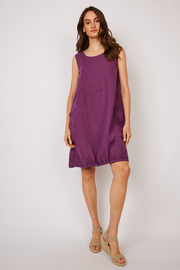 Pistache | Sleeveless Linen Shift Dress in 3 colours