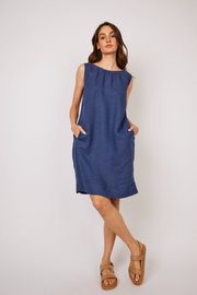 Pistache | Sleeveless Linen Shift Dress in 3 colours