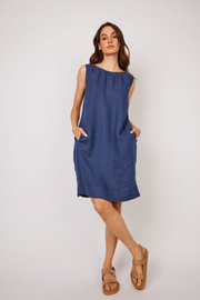 Boatneck Sleeveless Linen Dress in 3 colours