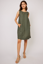 Pistache | Sleeveless Linen Shift Dress in 3 colours