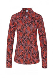 Pia Long-Sleeved Knit Shirt Red Python